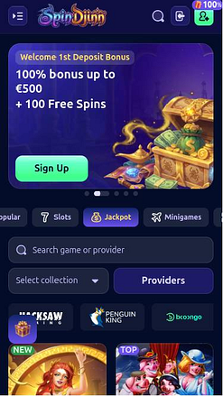 Jackpot mobile del casinò SpinDjinn
