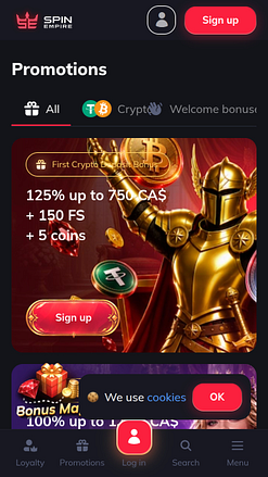 Promociones móviles de SpinEmpire Casino