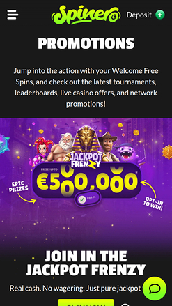 Spinero Casino mobile Aktionen