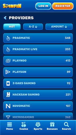 Разработчики мобильных игр для казино Spinfin