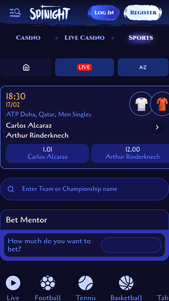 Sports mobiles de Spinight Casino