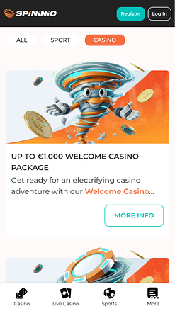 Spininio Casino promotions mobile