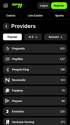 Développeurs de jeux mobiles de casino Spinit.com