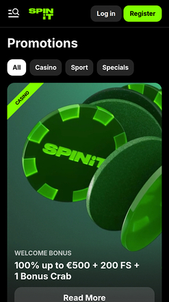 Promotions mobiles du casino Spinit.com