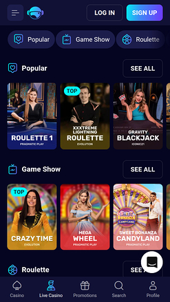 Spinjo Casino Mobile Live Dealer