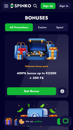Spinko Casino Mobile Promotions
