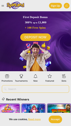Spinland.bet Casino Mobile Homepage