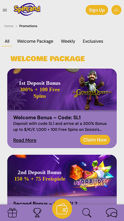 Spinland.bet Casino Mobile Promotions