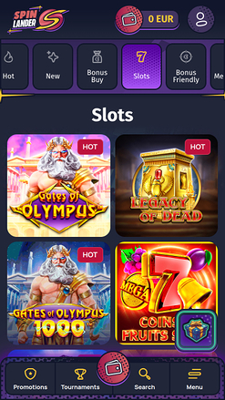 Jeux mobiles de casino Spinlander