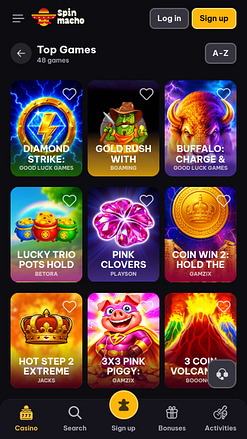 Spinmacho Casino Mobile Games