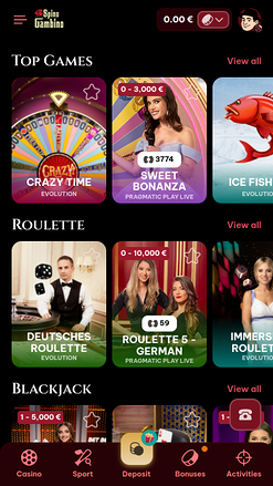 Spinogambino Móvil Crupier en Vivo