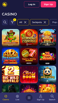 Jackpot móvil del casino Spinorhino