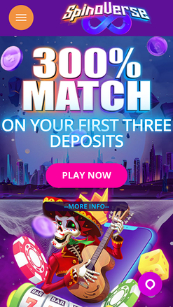 Spinoverse Casino Mobile Homepage
