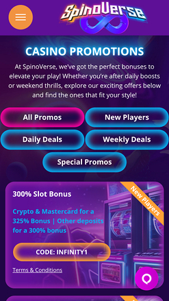 Spinoverse Casino Mobile Promotions