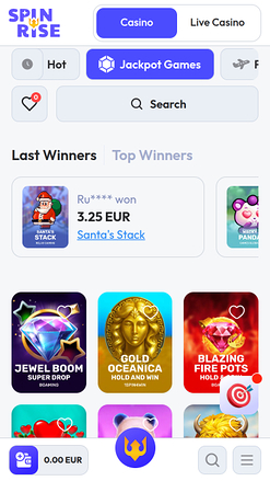 Spinrise Casino Mobile Jackpot