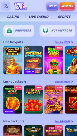Jackpot mobile du casino Spinrollz