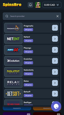 Spinsbro Casino Mobile Game Developers