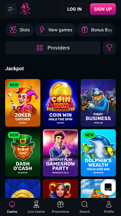 SpinsUp Casino Mobile Jackpot