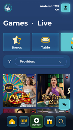 Casino mobile Spintropolis avec croupier en direct