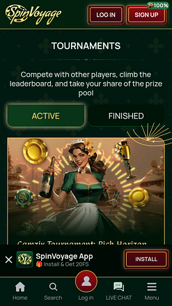 Torneios móveis do Spinvoyage Casino
