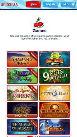 Juegos móviles del casino Spinzilla