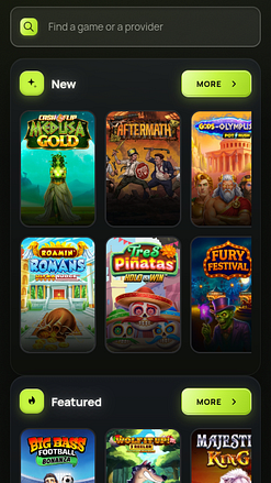 SpinzWin Casino Mobile Homepage