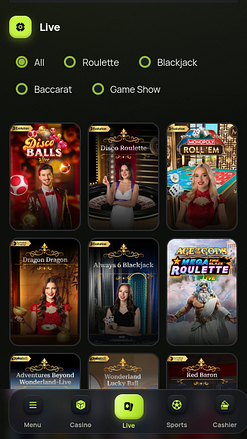 SpinzWin Casino Mobile Live Dealer