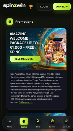 SpinzWin Casino Mobile Promotions