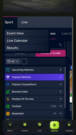 SpinzWin Casino Mobile Sports