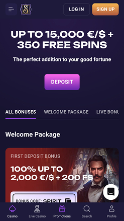 Promotions mobiles de Spirit Casino