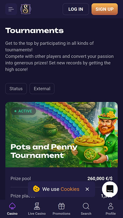 Tournois mobiles de Spirit Casino