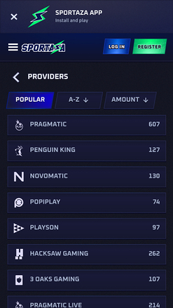 Développeurs de jeux mobiles de casino Sportaza