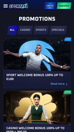 Promotions mobiles du casino Sportaza