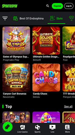 Мобильные игры казино Sportospin