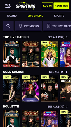 Sportuna Mobile LIve Dealer