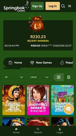 Springbok Casino Mobile Jackpot