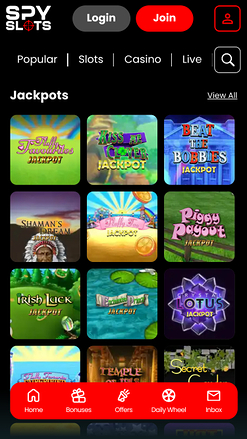 Jackpot móvil de Spy Slots