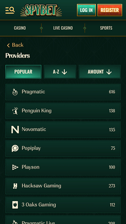 Sviluppatori di giochi per dispositivi mobili Spybet Casino