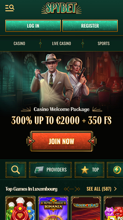 Homepage mobile di Spybet Casino