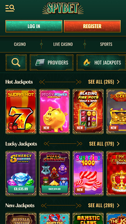 Jackpot mobile del casinò Spybet