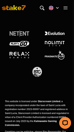 Stake7カジノモバイルゲーム開発者