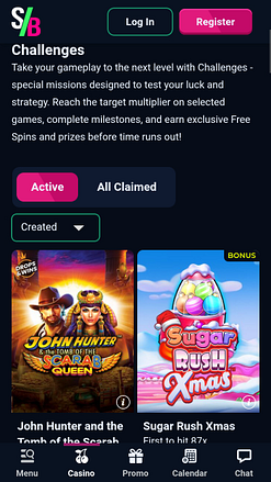 Défis mobiles du casino Stakebro