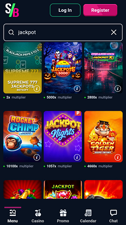 Jackpot mobile du casino Stakebro