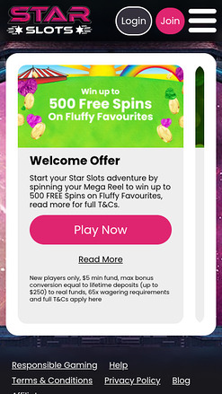 Promozioni mobile di Star Slots