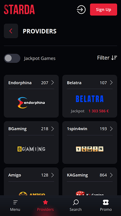 Entwickler mobiler Spiele im Starda Casino