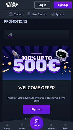 Promotions du casino StarsPlay