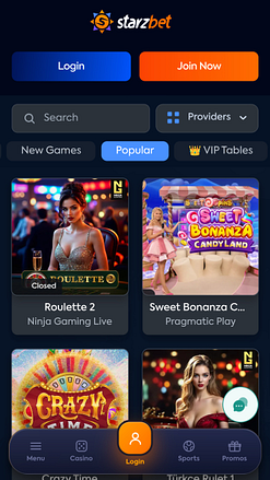 Starzbet Casino Mobile Live Dealer