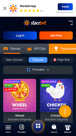 Мобильные игры казино Starzbet