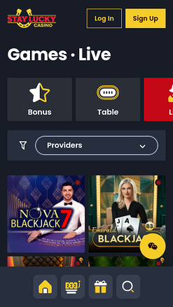 Croupier en direct mobile de Stay Lucky Casino