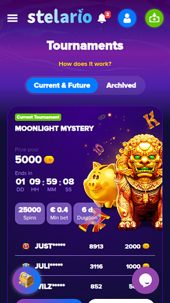 Stelario Casino Mobile Tournaments